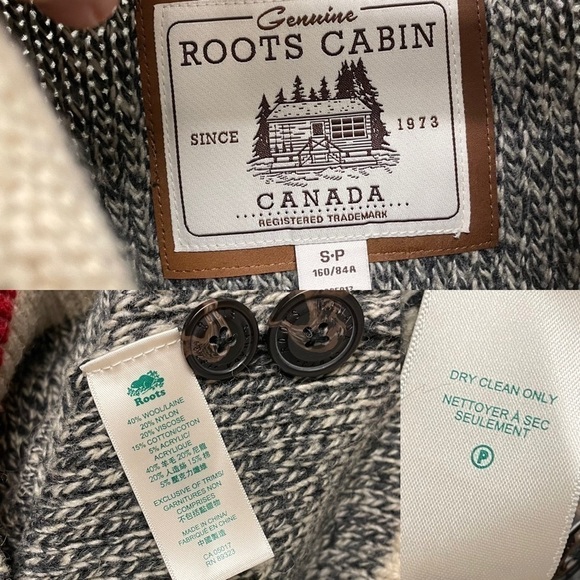 Roots Canada Women’s Cabin Wool Button Front Shawl Cardigan Sweater S - Picture 7 of 7